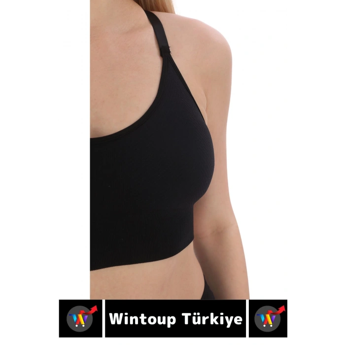 Göğüs Toparlayıcı Sarkma Önleyen Gündelik Spor Kullanım Şık Ayarlanabilir Askılı Crop Büstiyer