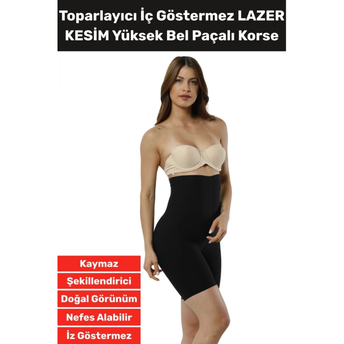 Özel Üretim İz İç Göstermez Kaymaz Sıkılaştırıcı Şekillendirici LAZER KESİM Yüksek Bel Paçalı Korse