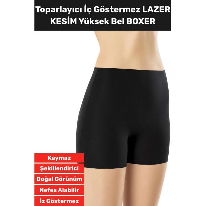 Özel Üretim İz İç Göstermez Kaymaz Sıkılaştırıcı Şekillendirici LAZER KESİM Yüksek Bel Boxer Korse