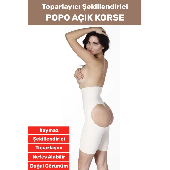 Özel Üretim İz İç Göstermez Kaymaz Sıkılaştırıcı Toparlayıcı Popo Açık Korse