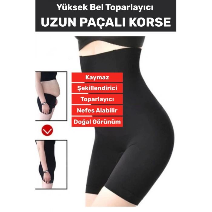 Özel Üretim İz İç Göstermez Kaymaz Sıkılaştırıcı İnceltici Yüksek Bel Uzun Paçalı Toparlayıcı Korse