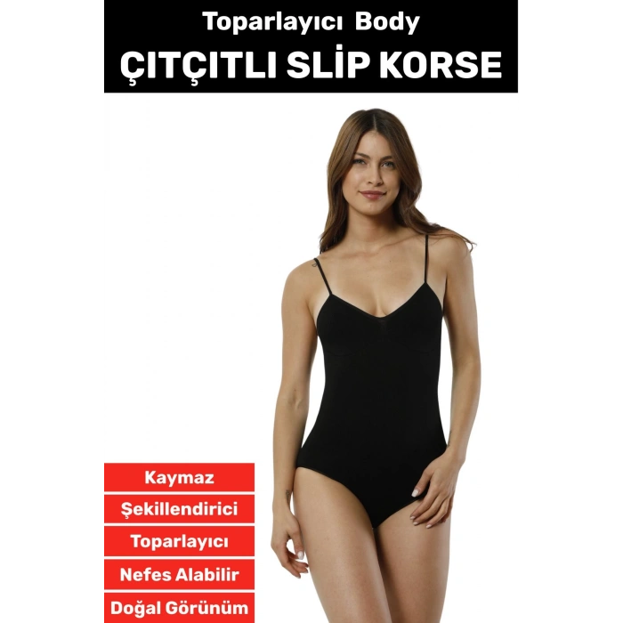 Özel Üretim İz İç Göstermez Kaymaz Sıkılaştırıcı İnceltici Çıtçıtlı Slip Body Korse
