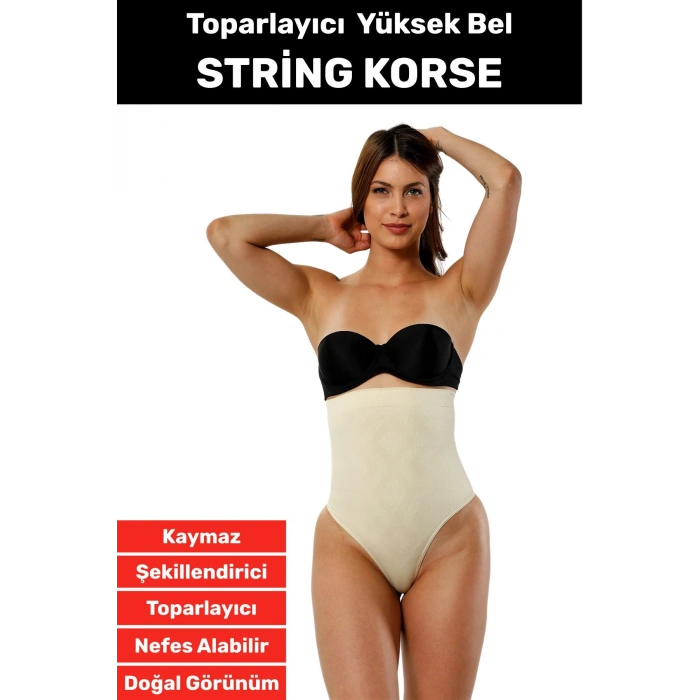 Özel Üretim İz İç Göstermez Kaymaz Sıkılaştırıcı Toparlayıcı Yüksek Bel String Korse