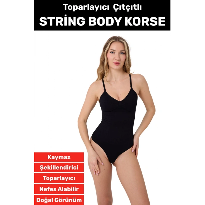 Özel Üretim İz İç Göstermez Kaymaz Sıkılaştırıcı Toparlayıcı Çıtçıtlı String Body Korse