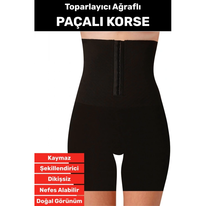Özel Üretim Vücut Şekillendirici Beden Küçülten Sıkılaştıran Ağraflı Paçalı Toparlayıcı Korse