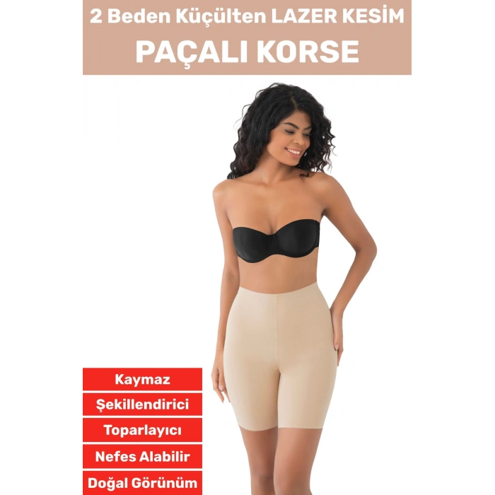 Özel Üretim İz İç Göstermez Kaymaz Sıkılaştırıcı Vücut Şekillendirici LAZER KESİM Paçalı Korse