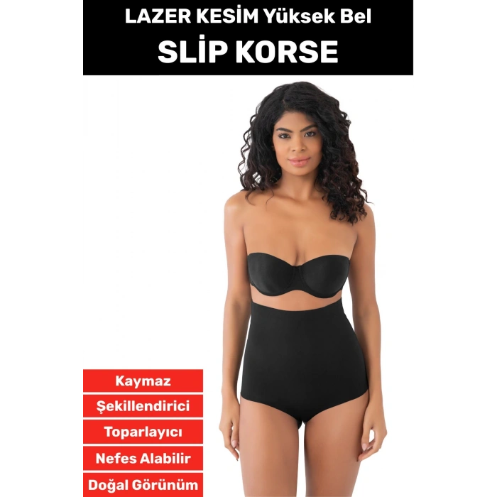 İz İç Göstermez Kaymaz Sıkılaştırıcı Vücut Şekillendirici LAZER KESİM Yüksek Bel Slip Korse