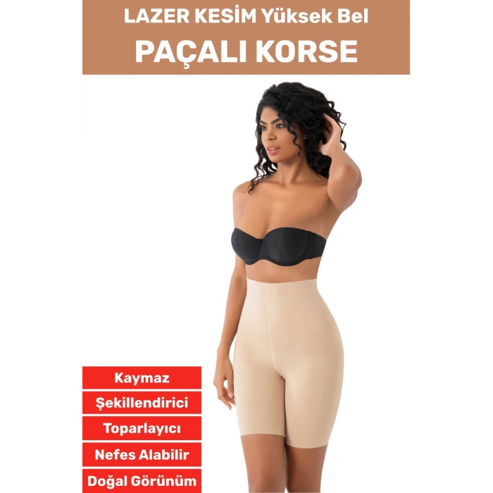 İz İç Göstermez Kaymaz Sıkılaştırıcı Vücut Şekillendirici LAZER KESİM Yüksek Bel Paçalı Korse