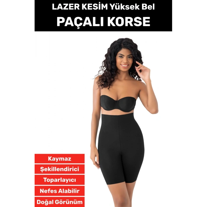 İz İç Göstermez Kaymaz Sıkılaştırıcı Vücut Şekillendirici LAZER KESİM Yüksek Bel Paçalı Korse