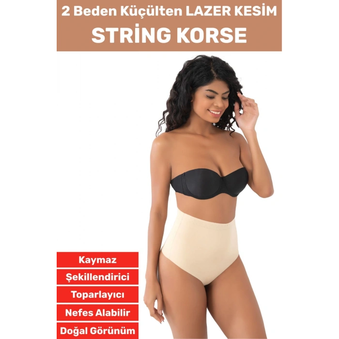 İz İç Göstermez Kaymaz Sıkılaştırıcı Toparlayıcı Vücut Şekillendirici LAZER KESİM String Korse
