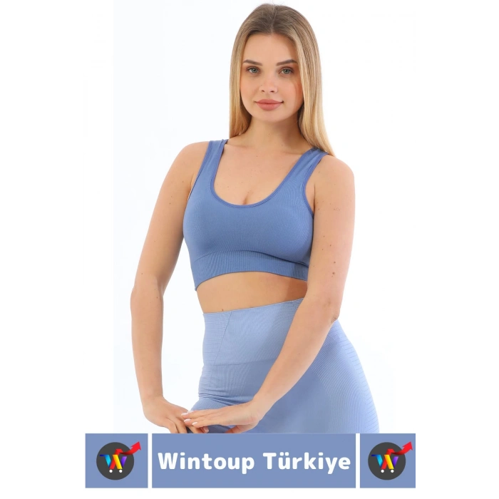 Göğüs Toparlayıcı Sarkma Önleyen Gündelik Spor Kullanım Şık Kalın Askılı Fitilli Crop Büstiyer