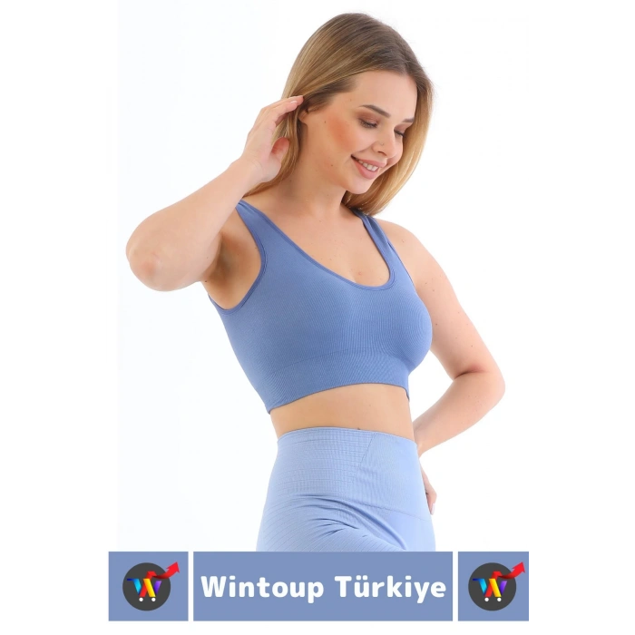 Göğüs Toparlayıcı Sarkma Önleyen Gündelik Spor Kullanım Şık Kalın Askılı Fitilli Crop Büstiyer