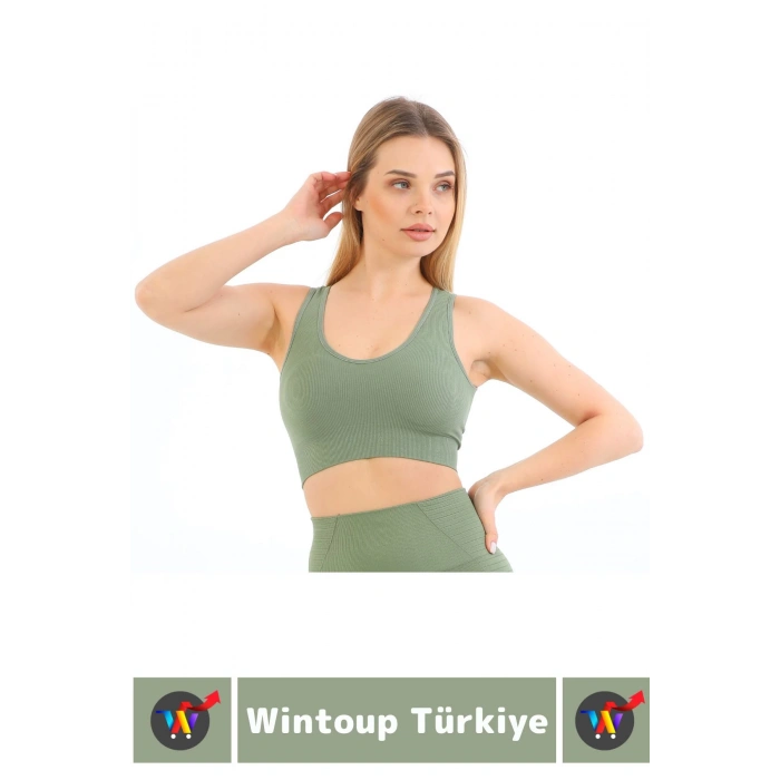 Göğüs Toparlayıcı Sarkma Önleyen Gündelik Spor Kullanım Şık Kalın Askılı Fitilli Crop Büstiyer