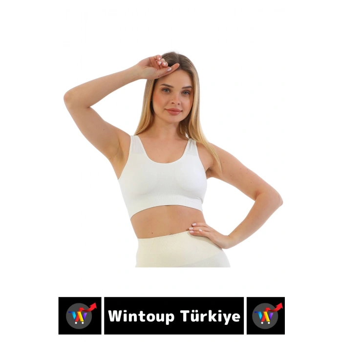 Göğüs Toparlayıcı Sarkma Önleyen Gündelik Spor Kullanım Şık Kalın Askılı Fitilli Crop Büstiyer