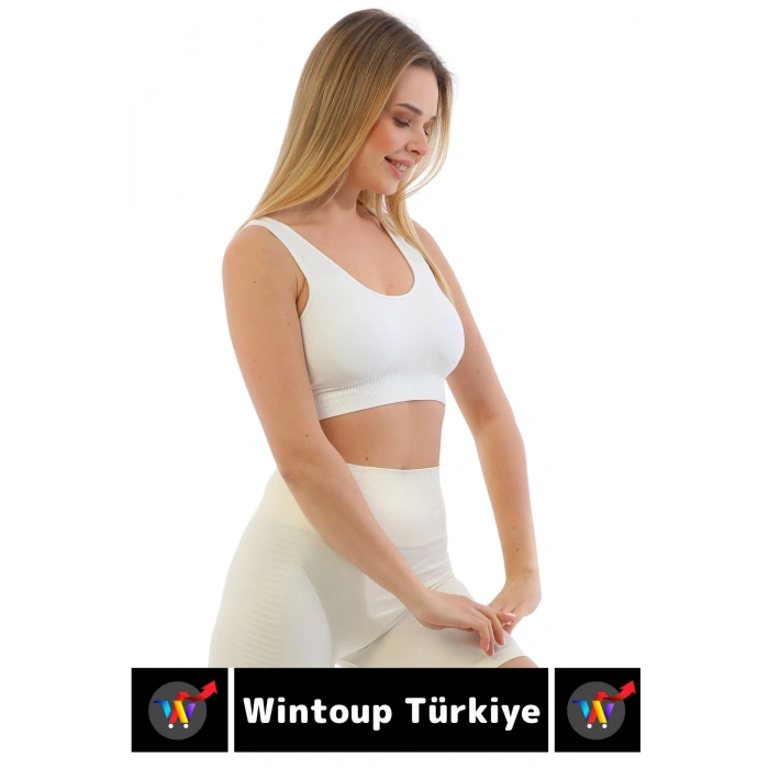 Göğüs Toparlayıcı Sarkma Önleyen Gündelik Spor Kullanım Şık Kalın Askılı Fitilli Crop Büstiyer
