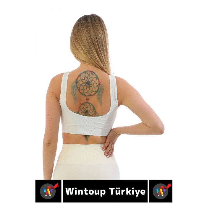 Göğüs Toparlayıcı Sarkma Önleyen Gündelik Spor Kullanım Şık Kalın Askılı Fitilli Crop Büstiyer