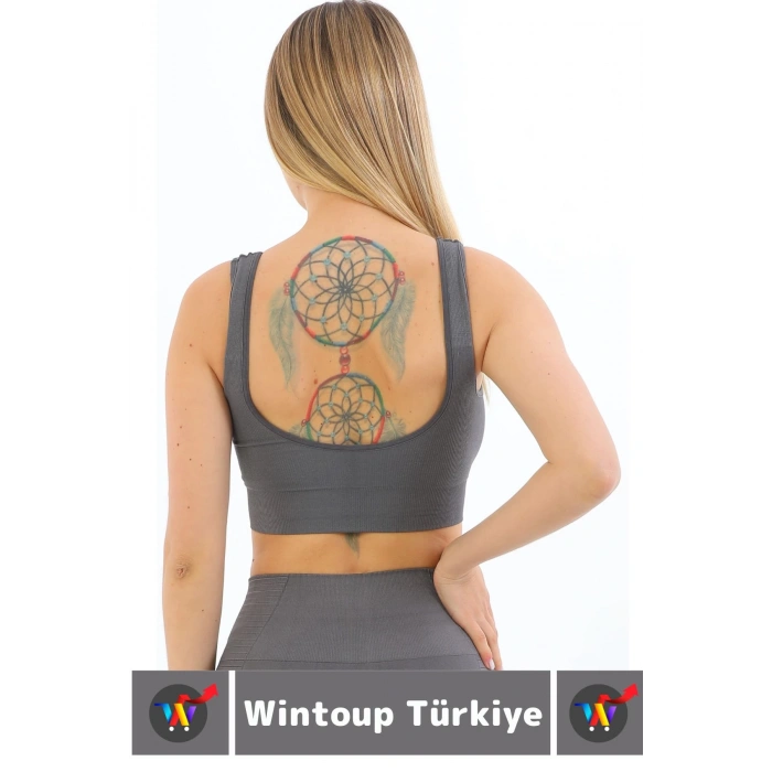 Göğüs Toparlayıcı Sarkma Önleyen Gündelik Spor Kullanım Şık Kalın Askılı Fitilli Crop Büstiyer