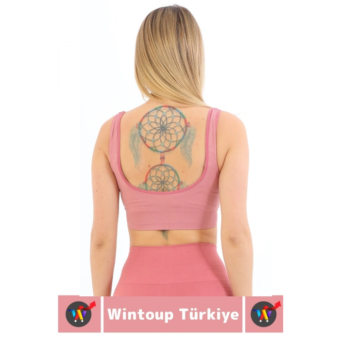 Göğüs Toparlayıcı Sarkma Önleyen Gündelik Spor Kullanım Şık Kalın Askılı Fitilli Crop Büstiyer