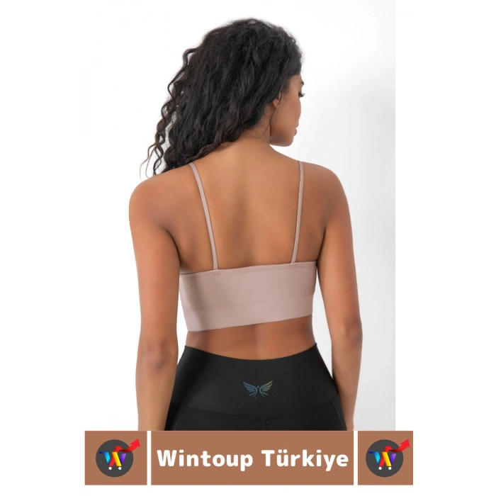 Göğüs Toparlayan Sarkma Önleyen Spor Gündelik Kullanım Şık Ön Çapraz Askı Detay Micro Crop Büstiyer