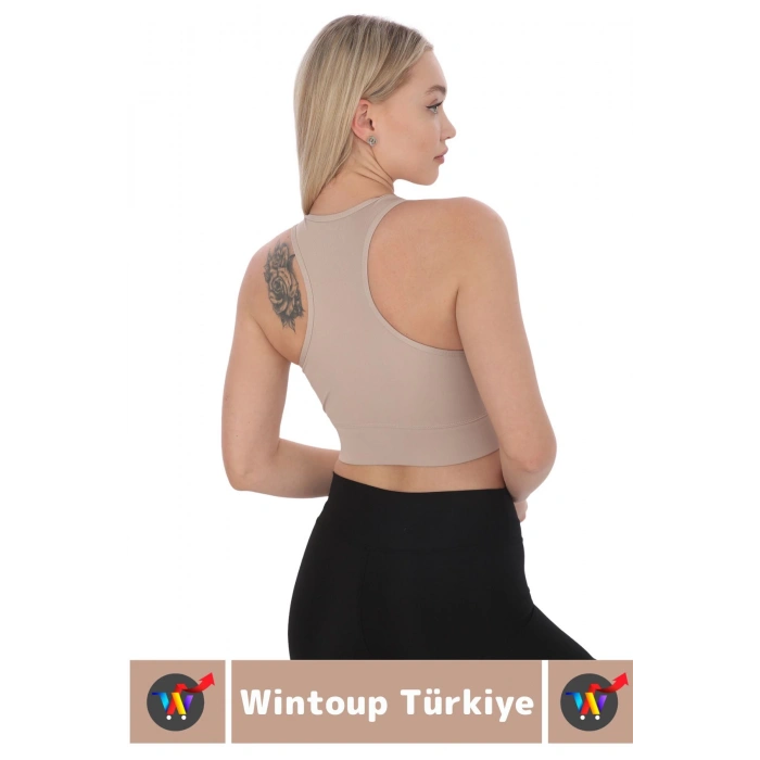 Özel Üretim Göğüs Toparlayıcı Sarkma Önleyen Spor Gündelik Kullanım Fermuarlı Şık Crop Büstiyer