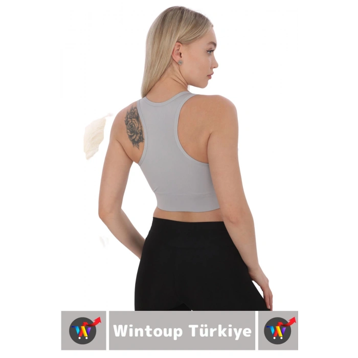 Özel Üretim Göğüs Toparlayıcı Sarkma Önleyen Spor Gündelik Kullanım Fermuarlı Şık Crop Büstiyer