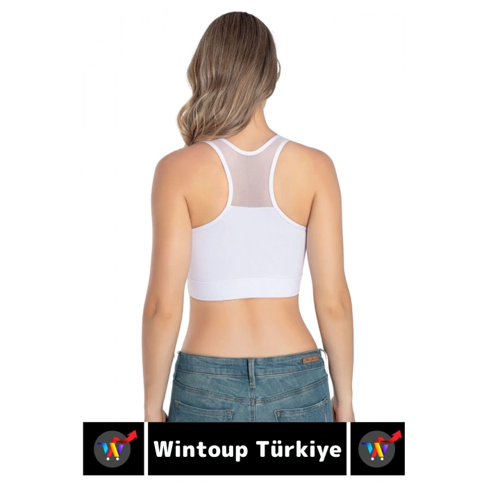 Özel Üretim Göğüs Toparlayıcı Sarkma Önleyen Spor Gündelik Kullanım Tül Detay Çok Şık Crop Büstiyer