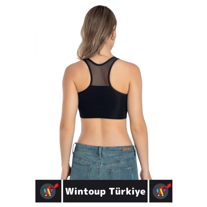 Özel Üretim Göğüs Toparlayıcı Sarkma Önleyen Spor Gündelik Kullanım Tül Detay Çok Şık Crop Büstiyer