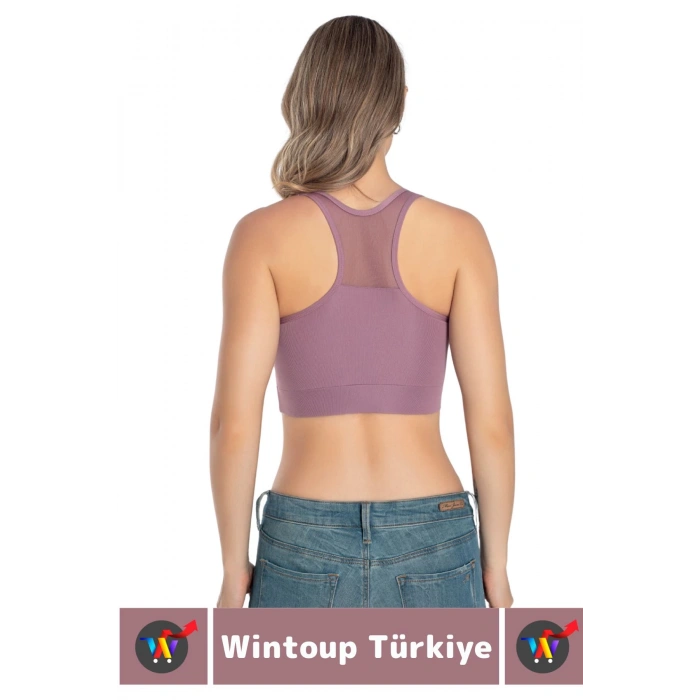 Özel Üretim Göğüs Toparlayıcı Sarkma Önleyen Spor Gündelik Kullanım Tül Detay Çok Şık Crop Büstiyer