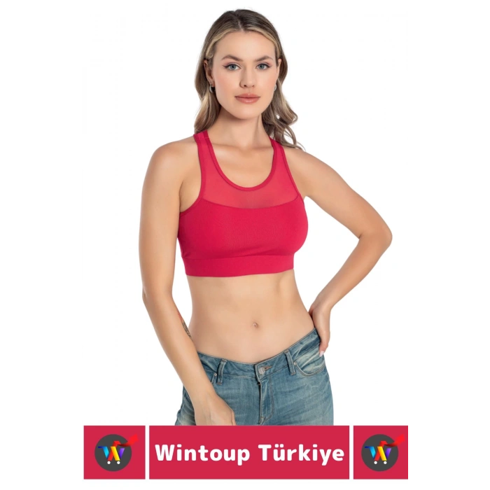 Özel Üretim Göğüs Toparlayıcı Sarkma Önleyen Spor Gündelik Kullanım Tül Detay Çok Şık Crop Büstiyer