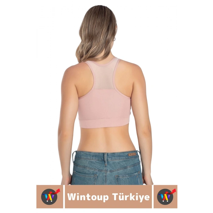 Özel Üretim Göğüs Toparlayıcı Sarkma Önleyen Spor Gündelik Kullanım Tül Detay Çok Şık Crop Büstiyer