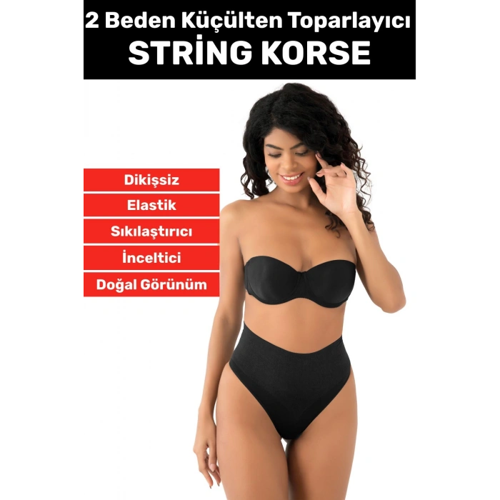 Özel Üretim İz Göstermez Kaymaz 2 Beden İncelten Sıkılaştırıcı Toparlayıcı Dikişsiz String Korse