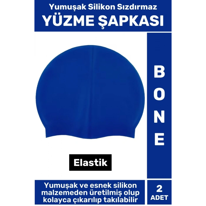 Özel Üretim Su Geçirmez Elastik Yüzücü Havuz Deniz Yüzme Şapkası Yumuşak Silikon Bone 2 Adet