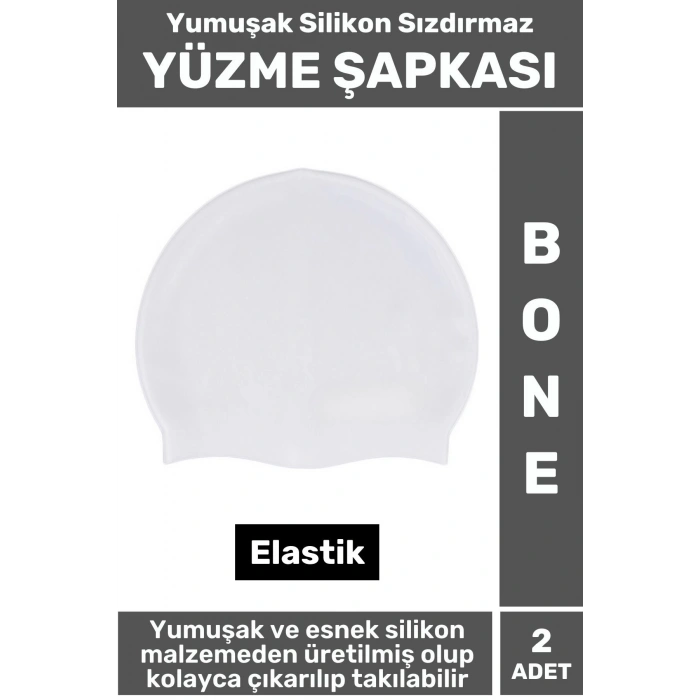 Özel Üretim Su Geçirmez Elastik Yüzücü Havuz Deniz Yüzme Şapkası Yumuşak Silikon Bone 2 Adet