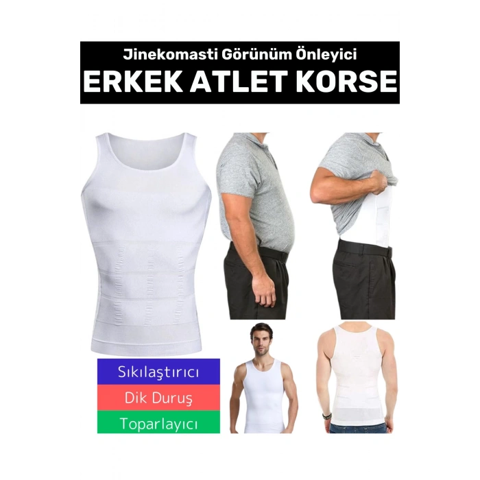 Özel Üretim Jinekomasti Dik Duruş Toparlayıcı Göbek Sıkılaştırıcı Elastik Erkek Atlet Korse