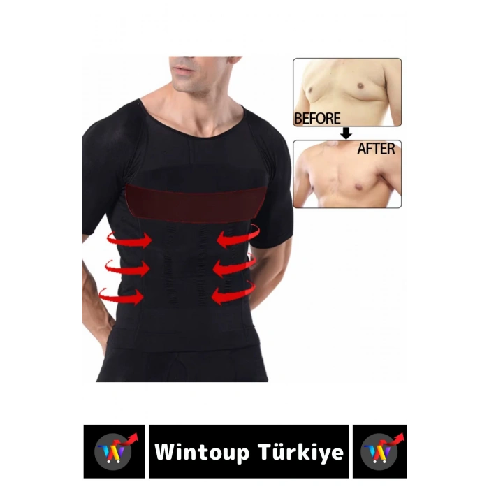 Özel Üretim Jinekomasti Dik Duruş Toparlayıcı Göbek Sıkılaştırıcı Elastik Erkek Fanila Korse 3 Adet