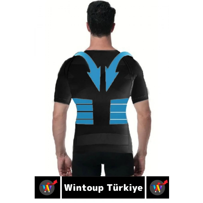 Özel Üretim Jinekomasti Dik Duruş Toparlayıcı Göbek Sıkılaştırıcı Elastik Erkek Fanila Korse 3 Adet