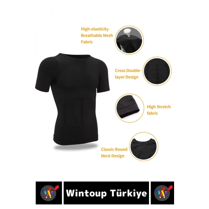 Özel Üretim Jinekomasti Dik Duruş Toparlayıcı Göbek Sıkılaştırıcı Elastik Erkek Fanila Korse 3 Adet