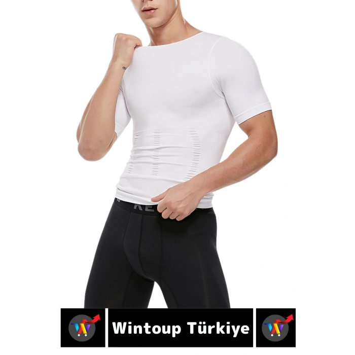 Özel Üretim Jinekomasti Dik Duruş Toparlayıcı Göbek Sıkılaştırıcı Elastik Erkek Fanila Korse 2 Adet