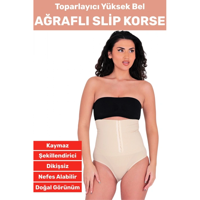 Özel Üretim Vücut Şekillendirici Beden Küçülten Toparlayıcı Ağraflı Yüksek Bel Slip Korse