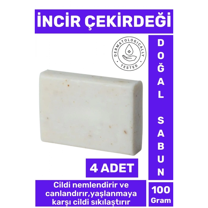 Doğal Güzel Kokulu Cilt Güzelleştirici Yaşlanma Karşıtı Organik İncir Çekirdeği Sabunu 4 Adet