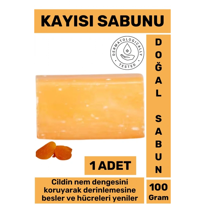 Doğal Güzel Kokulu Cilt Besleyici Yenileyici Saç Dökülmesine Karşı Organik Kayısı Sabunu 1 Adet