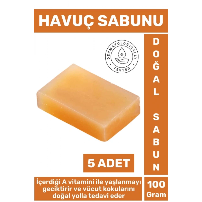 Doğal Güzel Kokulu Cilt Yüz Derinlemesine Temizlik Nemlendirici Yaşlanma Karşıtı Havuç Sabunu 5 Adet