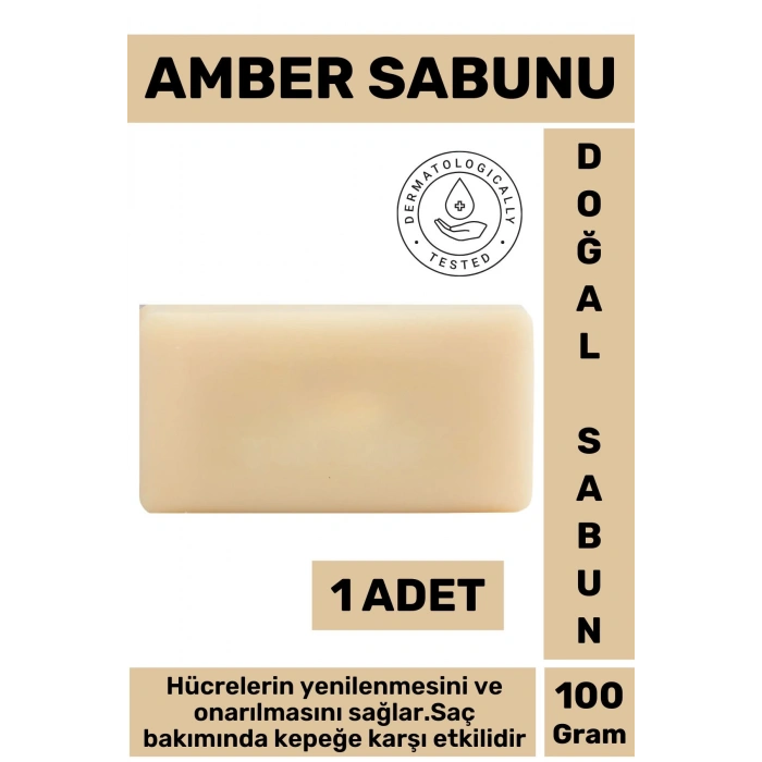 Doğal Güzel Kokulu Yenileyici Onarıcı Kepeğe Karşı Etkili Saç Güçlendirici Amber Sabunu 1 Adet