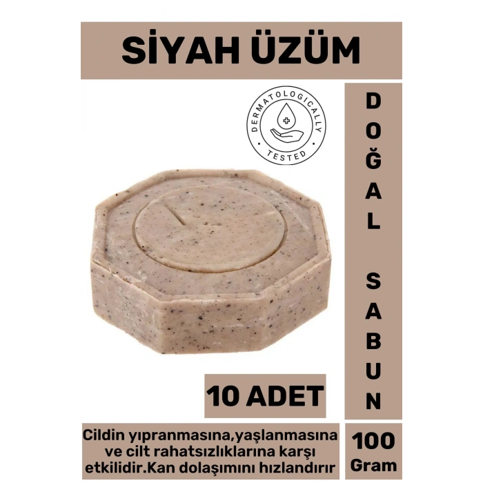 Özel Üretim Doğal Güzel Kokulu Yenileyici Cilt Onarıcı Yaşlanma Karşıtı Siyah Üzüm Sabunu 10 Adet
