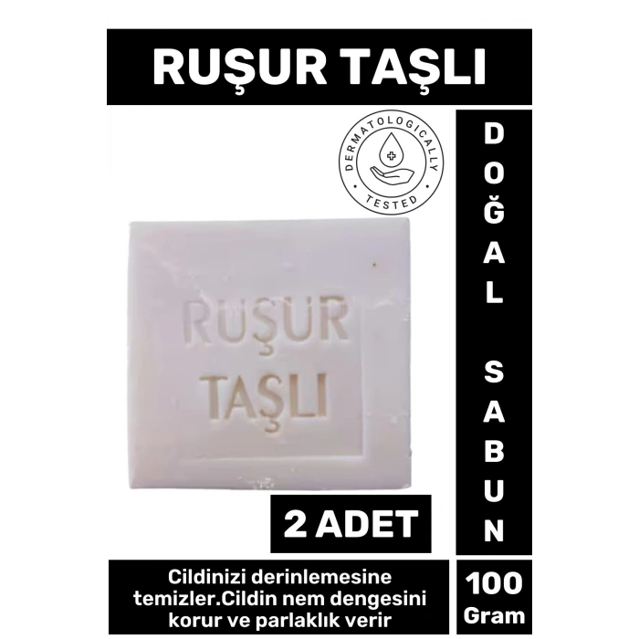 Özel Üretim Doğal Cilt Temizleyici Nem Dengeleyici Parlaklık Veren Ruşur Taşı Sabunu 2 Adet