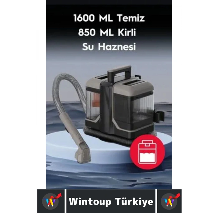 450 Watt Motor Halı Kilim Koltuk Oto Döşeme Yıkama Temiz Kirli Su Hazneli 2 Başlıklı Yıkama Makinesi