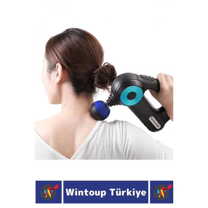 Premium 12 Başlık 6 Hız Ayarlı Kas Gevşetici Spor Gündelik Şarjlı Darbeli Titreşimli Masaj Tabancası