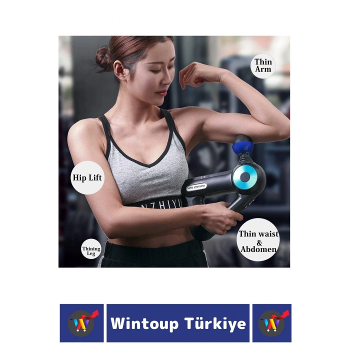 Premium 12 Başlık 6 Hız Ayarlı Kas Gevşetici Spor Gündelik Şarjlı Darbeli Titreşimli Masaj Tabancası