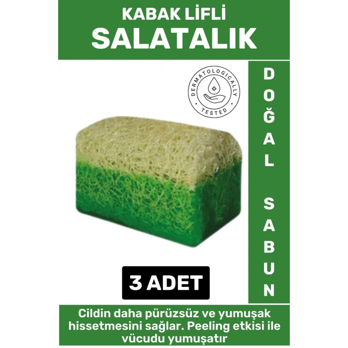 Özel Üretim Masaj Etkili Nemlendirici Kuruluk Giderici Doğal Kabak Lifli Salatalık Sabunu 3 Adet