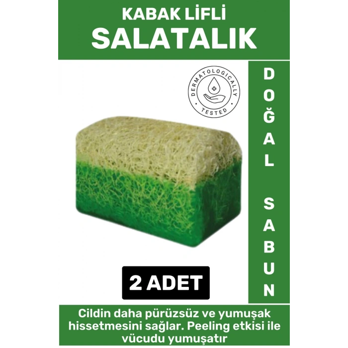 Özel Üretim Masaj Etkili Nemlendirici Kuruluk Giderici Doğal Kabak Lifli Salatalık Sabunu 2 Adet